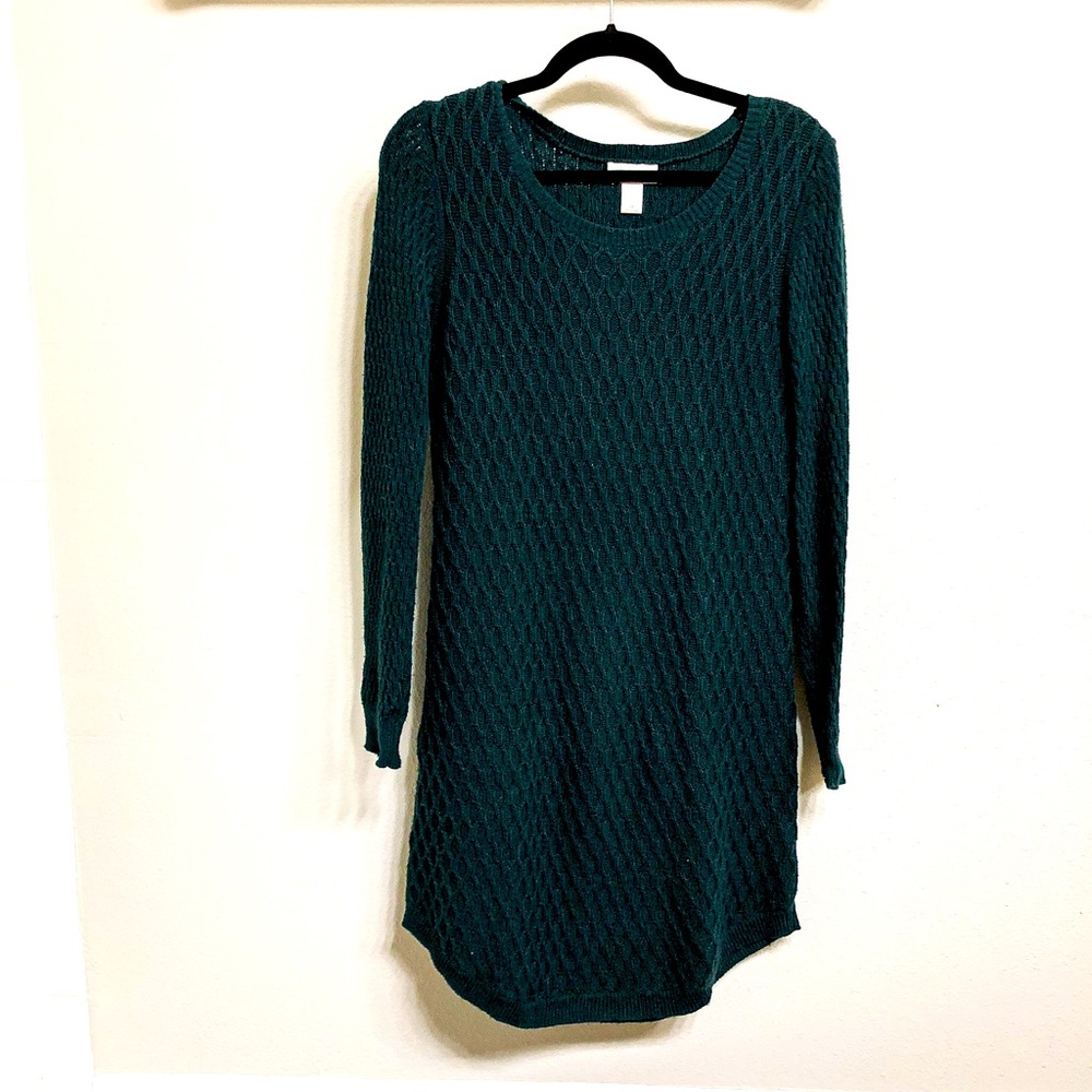Green Knit Sweater Dress